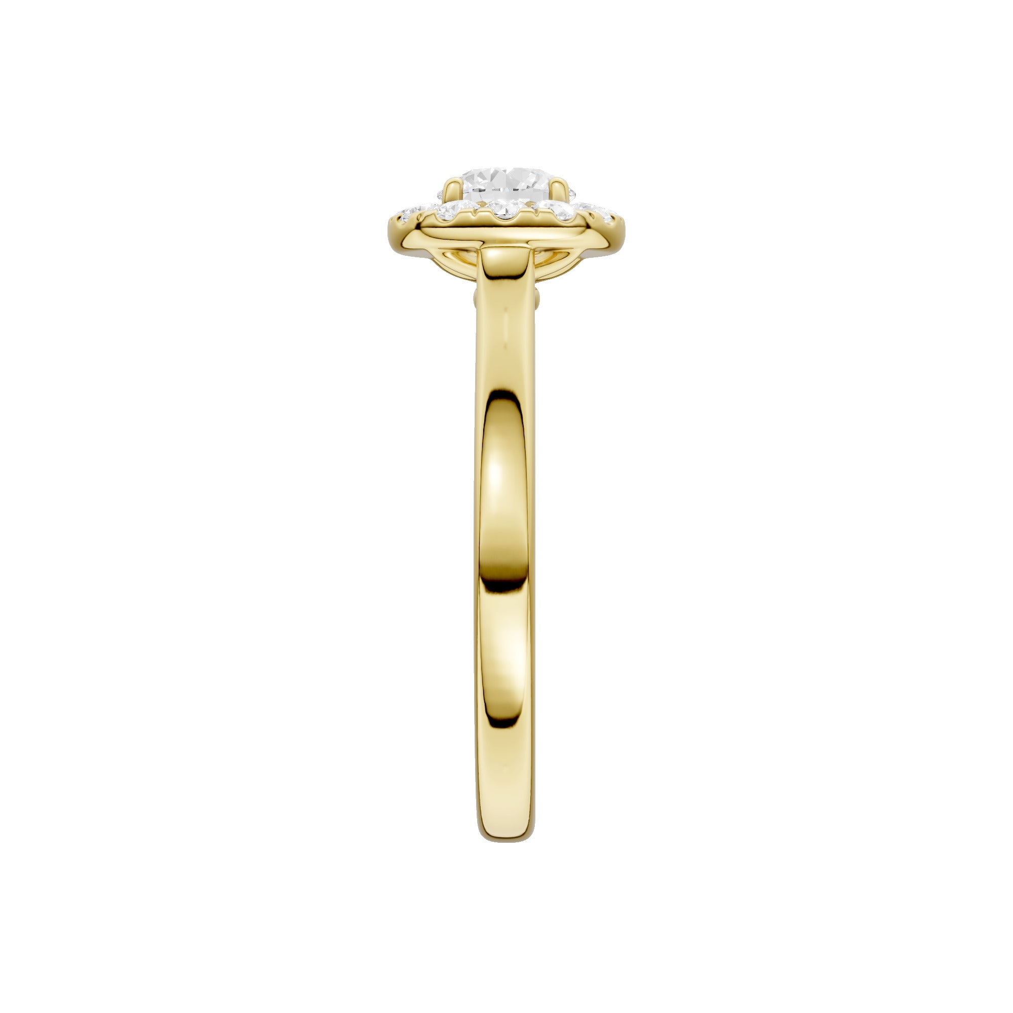 Lab-diamant rosettring 1,00 ct F/VS – 9K gult gull