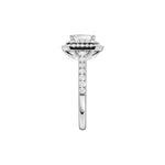 Lab-diamant rosettring smaragdslipt 1,00 ct F/VS – 9K hvitt gull