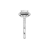 Lab-diamant rosettring smaragdslipt 1,00 ct F/VS – 9K hvitt gull