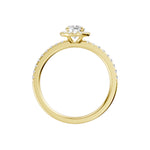 Lab-diamant rosettring med pavé 0,75 ct F/VS – 9K gult gull