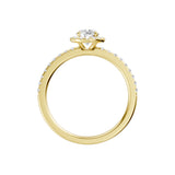 Lab-diamant rosettring med pavé 0,75 ct F/VS – 9K gult gull