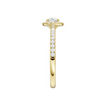 Lab-diamant rosettring med pavé 0,75 ct F/VS – 9K gult gull
