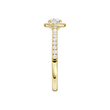 Lab-diamant rosettring med pavé 0,75 ct F/VS – 9K gult gull