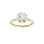 Lab-diamant rosettring med pavé 1,25 ct F/VS – 9K gult gull