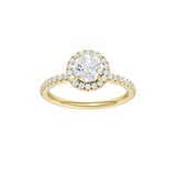 Lab-diamant rosettring med pavé 1,25 ct F/VS – 9K gult gull