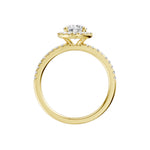 Lab-diamant rosettring med pavé 1,25 ct F/VS – 9K gult gull