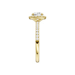 Lab-diamant rosettring med pavé 1,25 ct F/VS – 9K gult gull