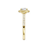 Lab-diamant rosettring med pavé 1,25 ct F/VS – 9K gult gull