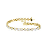 Lab-diamant tennisarmbånd 4,00 ct F/VS – 9K gult gull