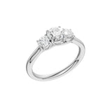 Lab-diamant trestensring 1,00 ct F/VS – 9K hvitt gull
