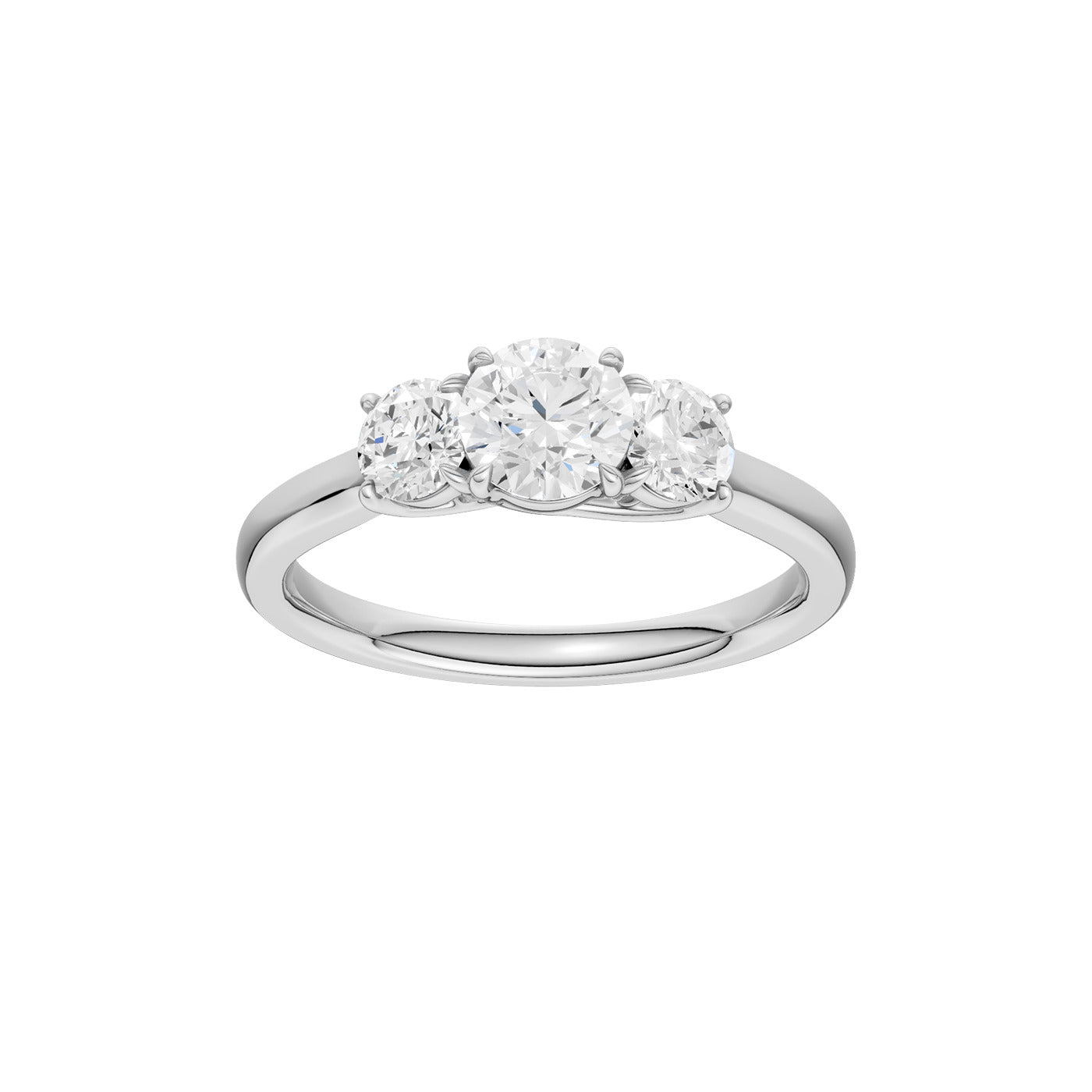 Lab-diamant trestensring 1,00 ct F/VS – 9K hvitt gull