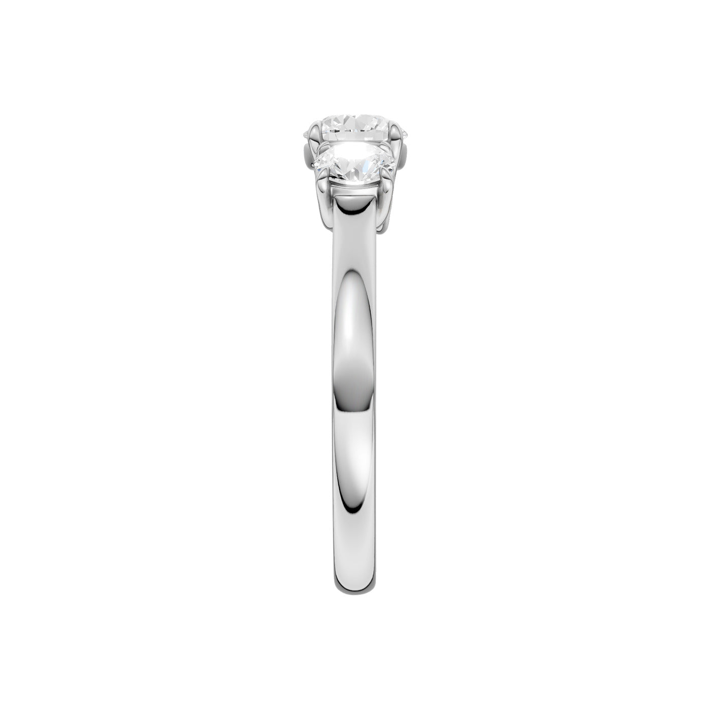 Lab-diamant trestensring 1,00 ct F/VS – 9K hvitt gull