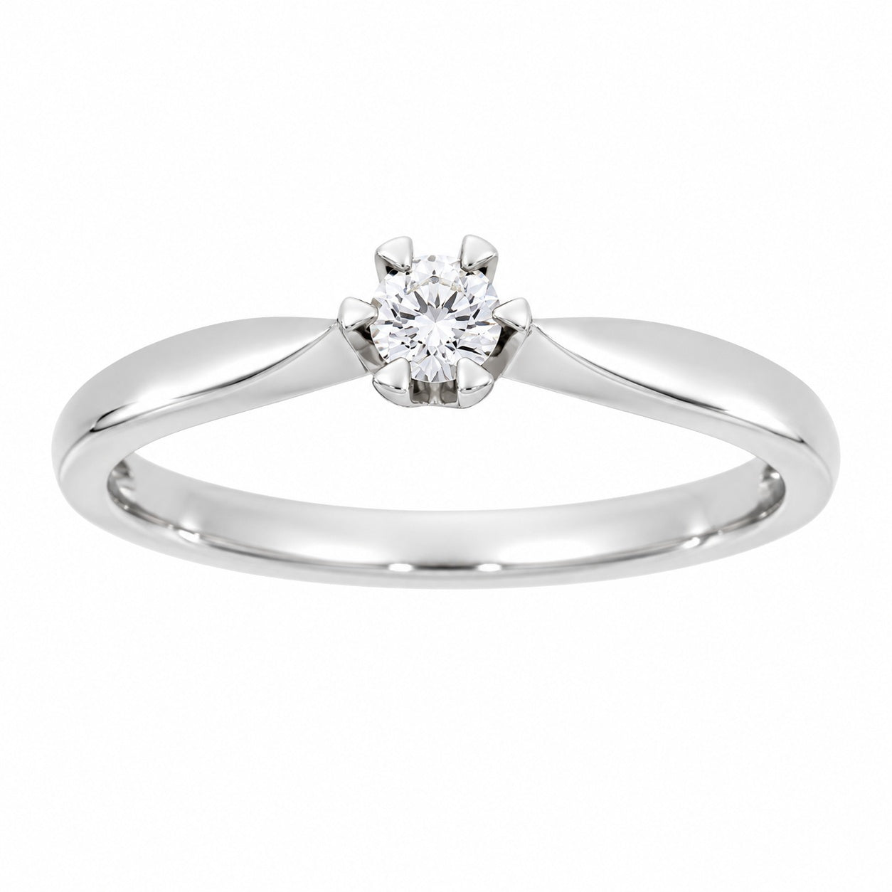 Victoria diamantring i hvitt gull, 0,07 ct TW/SI – sett forfra – Diamanthuset