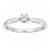 Victoria diamantring i hvitt gull, 0,07 ct TW/SI – sett forfra – Diamanthuset