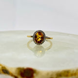 Diamantring med Citrin 0.30ct tw/si