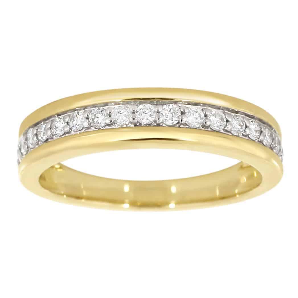 Diamantring rekkering i gult gull tot 0,35ct TWSI - Diamanthuset