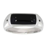 Gullring med svart agat og diamanter 0,03ct BD