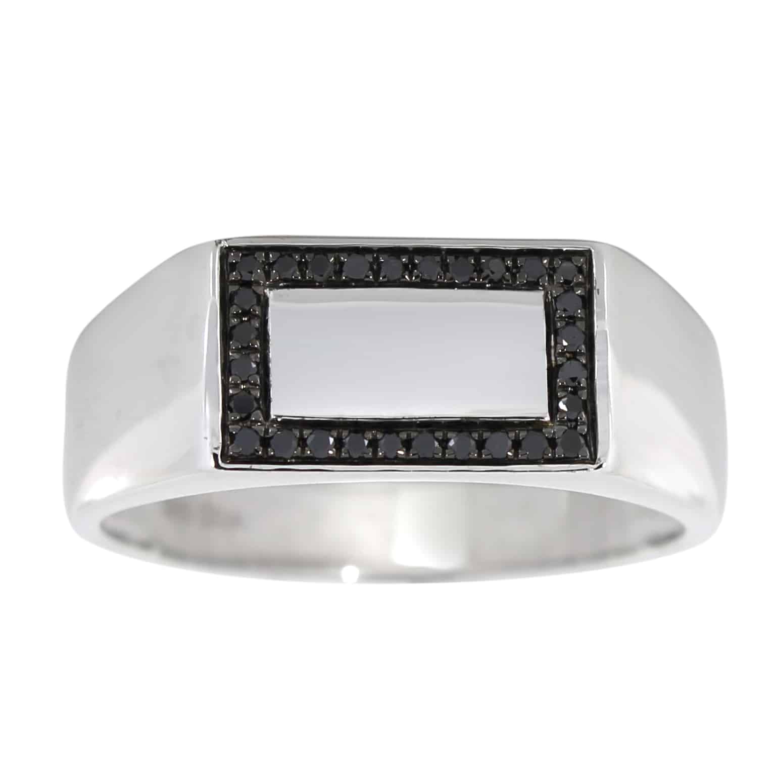 Gullring med svarte diamanter 0,20ct BD