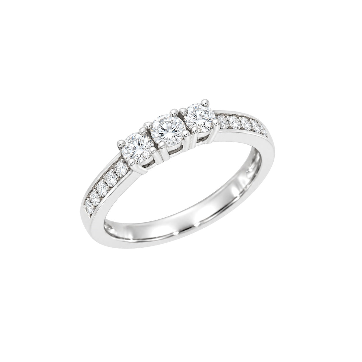Diamantring i hvitt gull 0,45ct TWSI - Diamanthuset