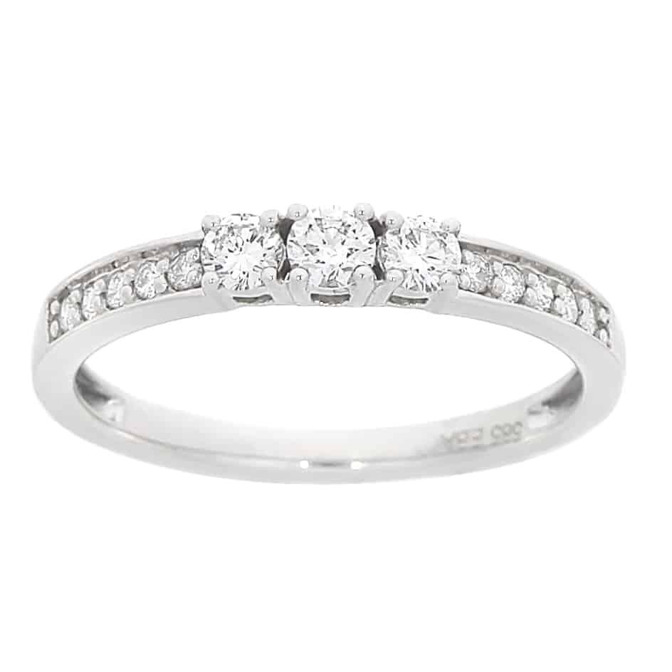 Diamantring i hvitt gull 0,45ct TWSI - Diamanthuset