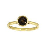 Gullring 14kt, 0,75ct smokey quartz