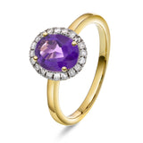 Diamantring med Ametyst 0.30ct tw/si