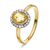 Diamantring med Citrin 0.30ct tw/si