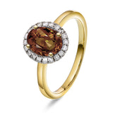 Diamantring med Røykkvarts 0.30ct tw/si