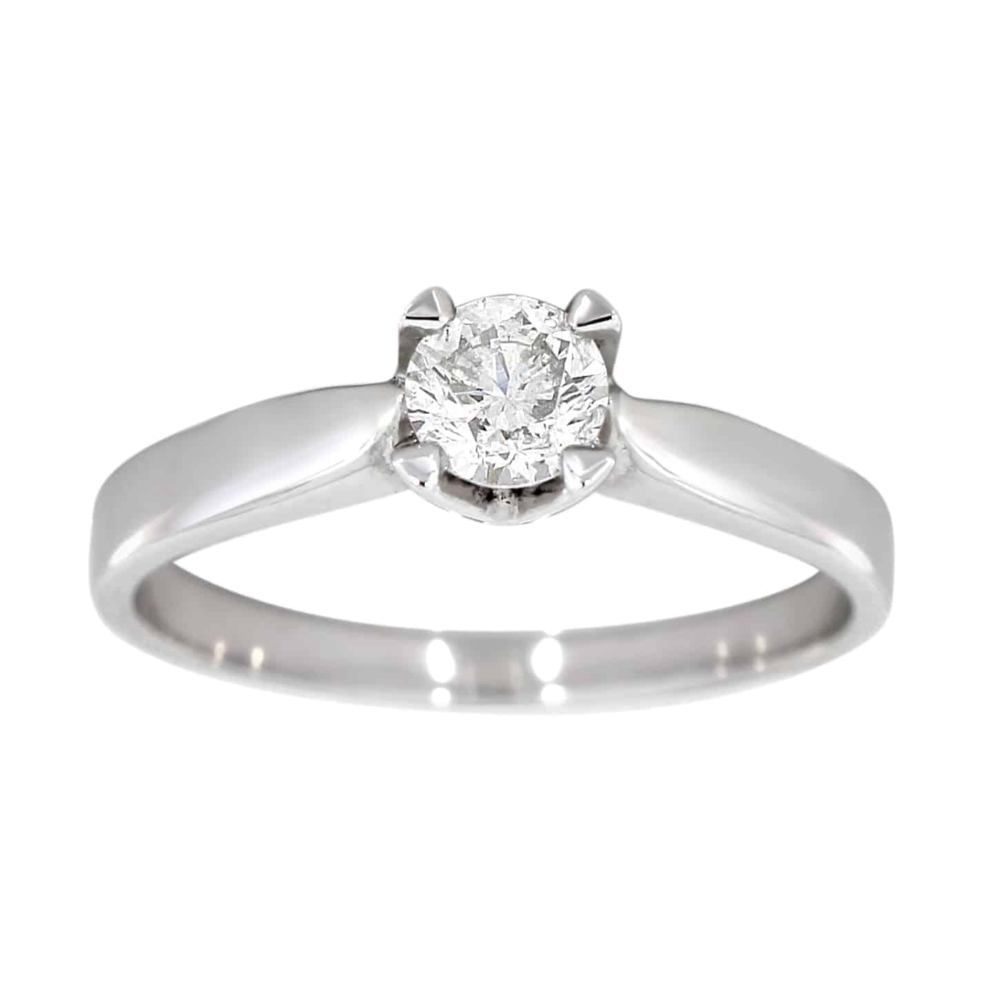 Adele enstens diamantring i hvitt gull, 0.10-0.50CT TWSI