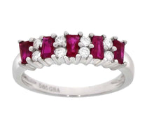 Diamantring med rubin i hvitt gull, 0.21CT TWSI - Diamanthuset