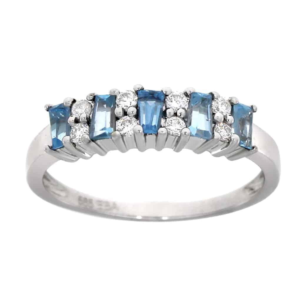 Diamantring med topas i hvitt gull, 0.21CT TWSI - Diamanthuset