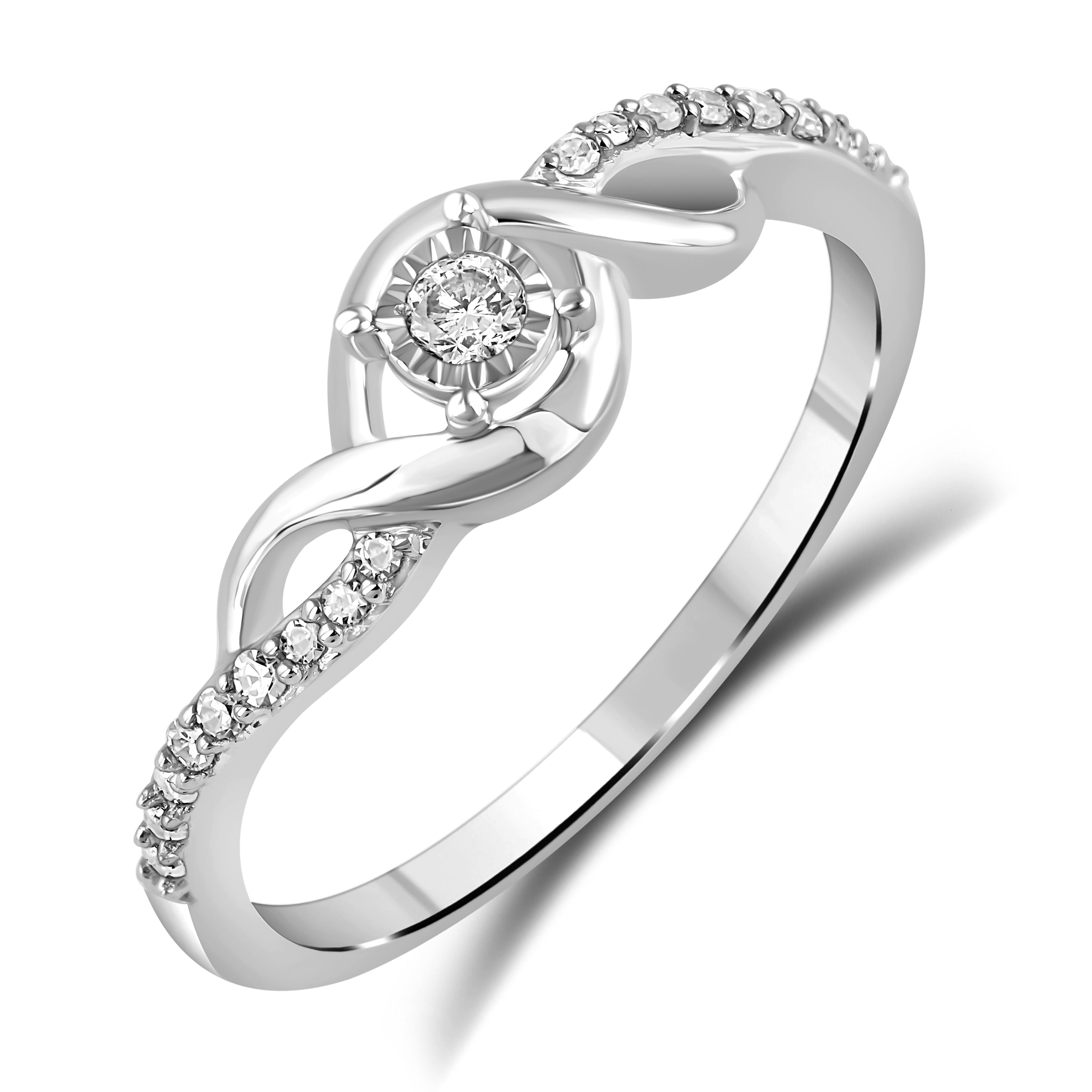 Nydelig Diamantring, 0.14ct tw/si