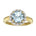 Diamantring 14kt gult gull 0.15ct TW/Si Aquamarine - Diamanthuset
