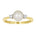 Perlering med diamant i gult gull, 7 mm, 0,08 ct TW/SI – Diamanthuset