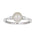 Perlering med diamant i hvitt gull, 7 mm, 0,08 ct TW/SI – Diamanthuset