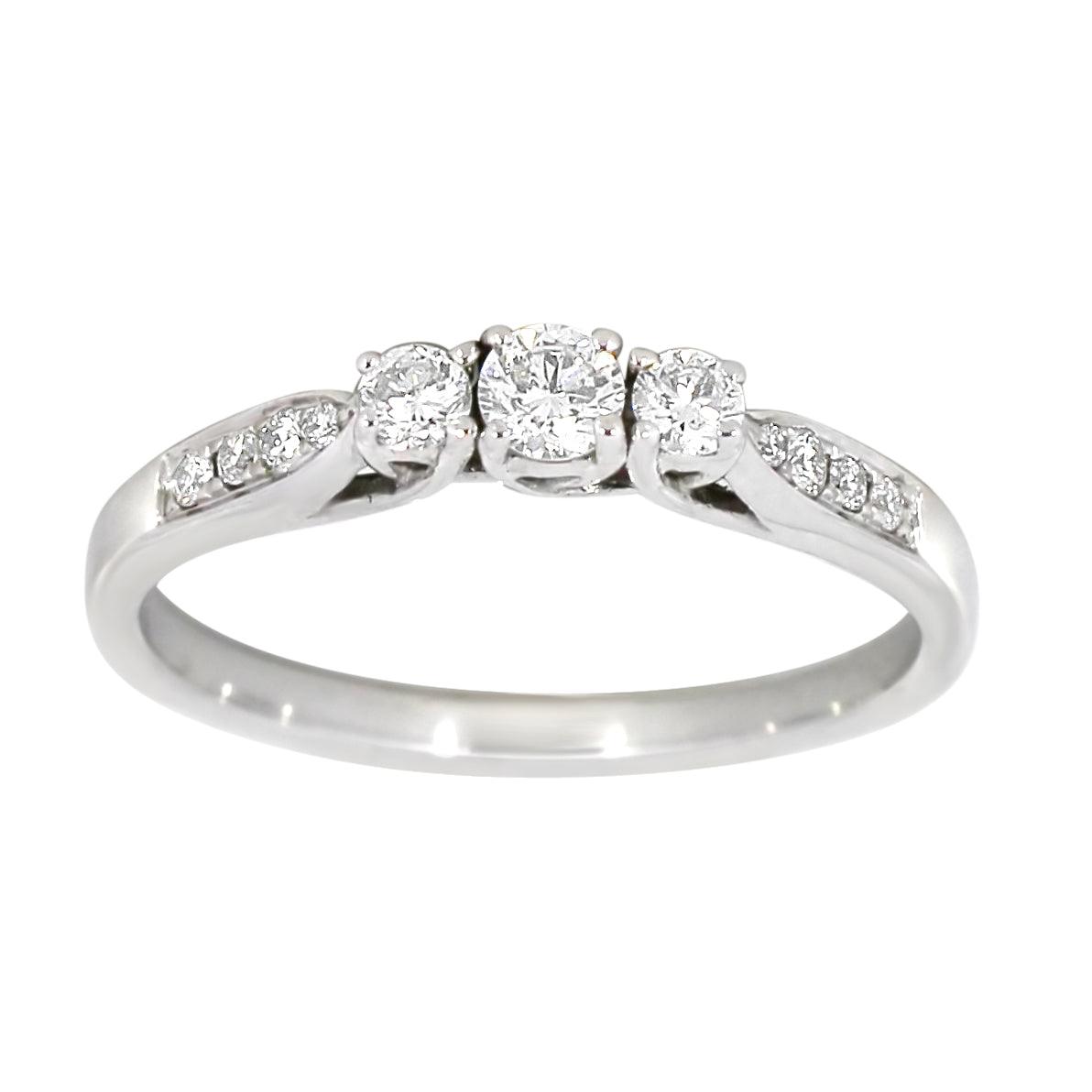Diamantring i hvitt gull med diamanter 0,35ct TW/SI lux - Diamanthuset