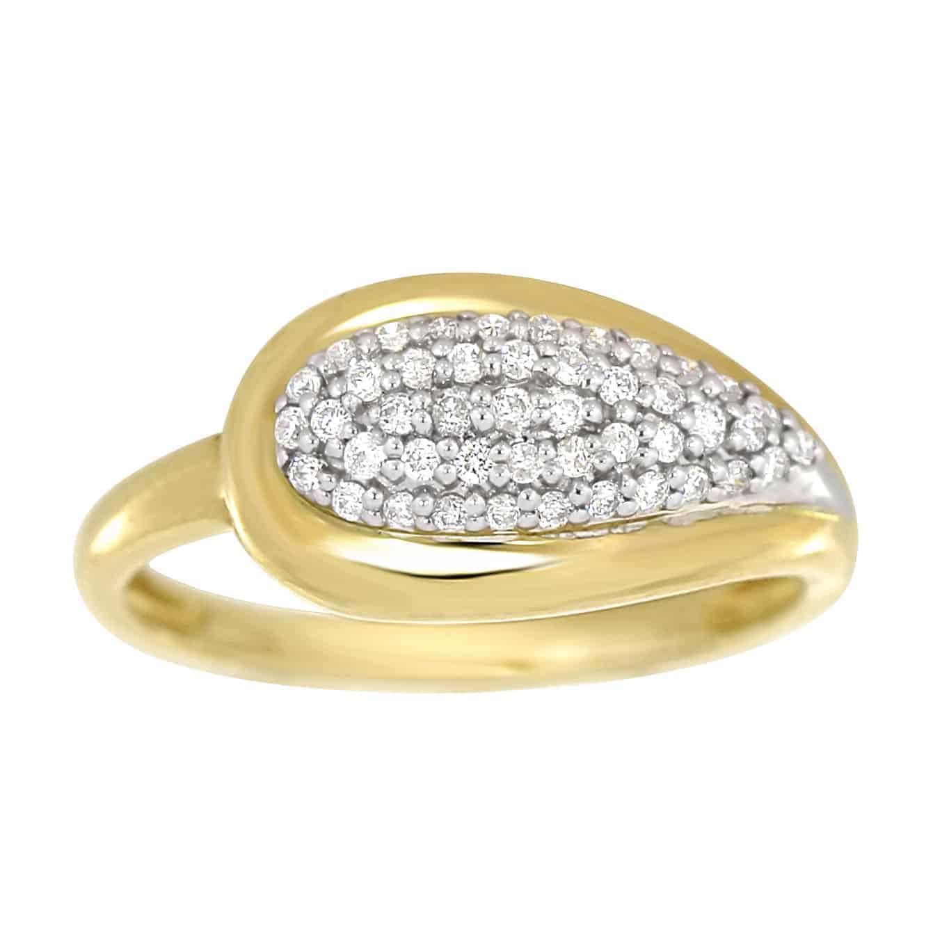 Diamantring i hvitt/gult gull, 0.25CT TWSI