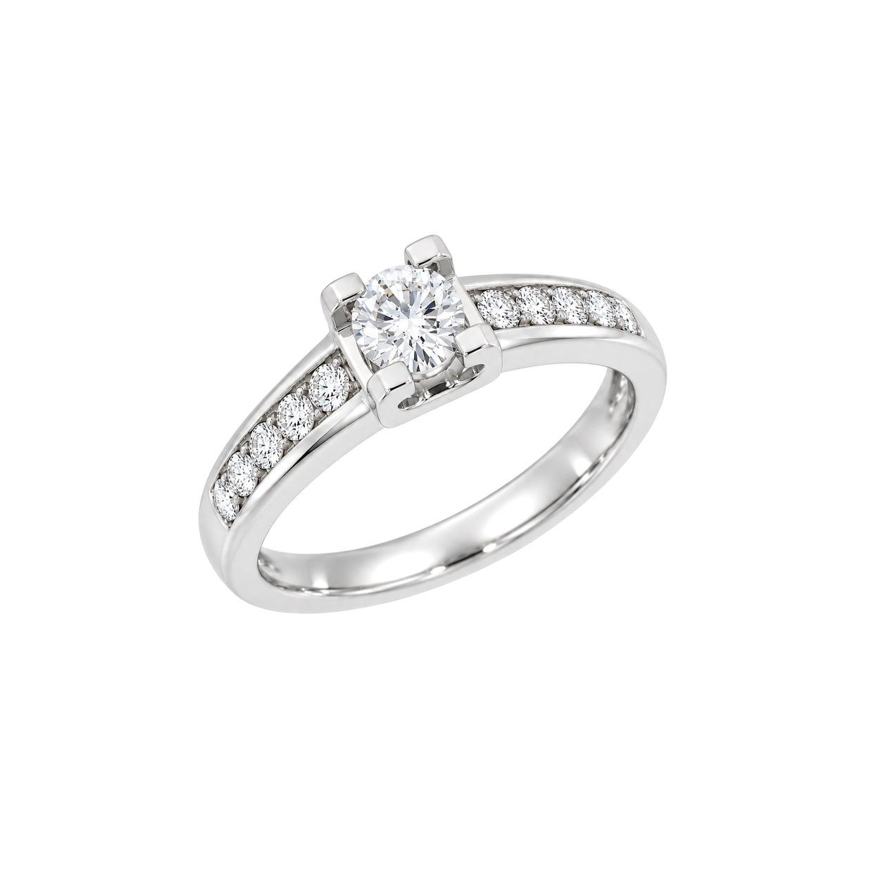 Diamantring i hvitt gull, 0.80CT TWSI - Diamanthuset