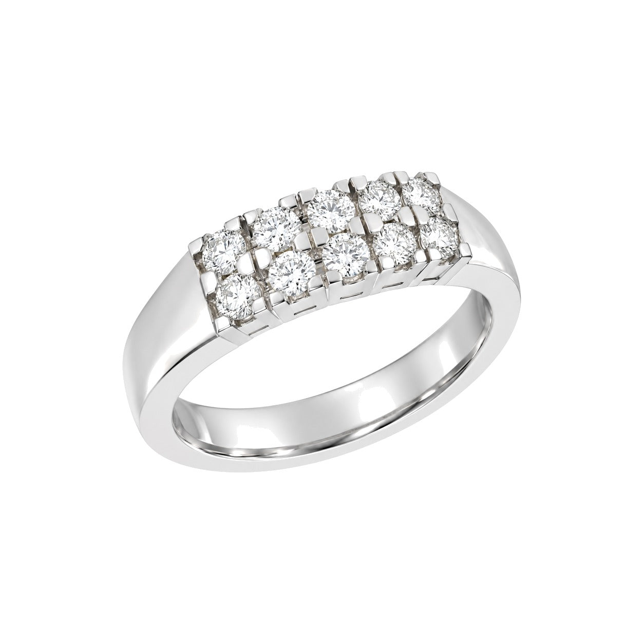 Diamantring i hvitt gull, 0.70CT TWSI - Diamanthuset