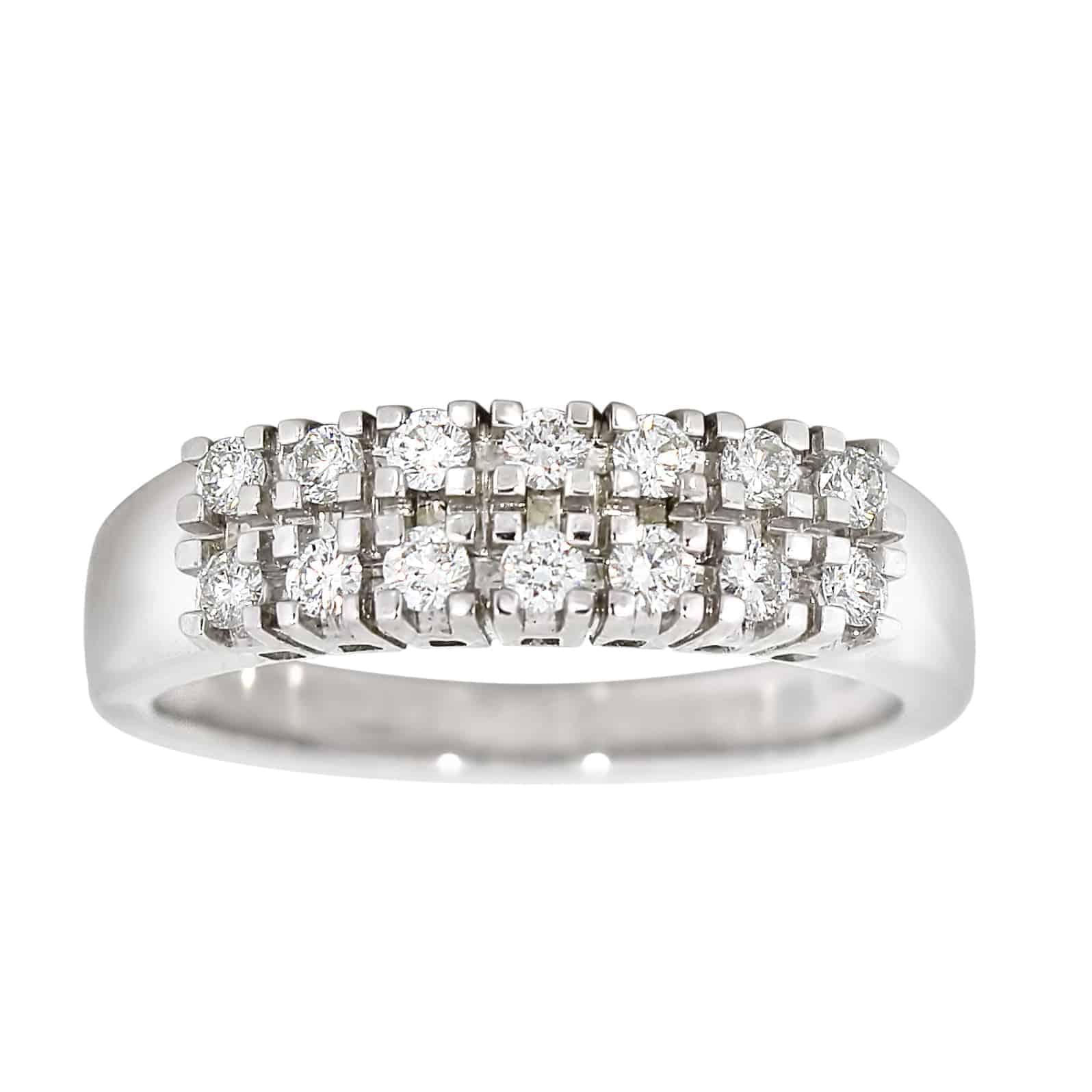 Diamantring i gult og hvitt gull, 0.36CT TWSI
