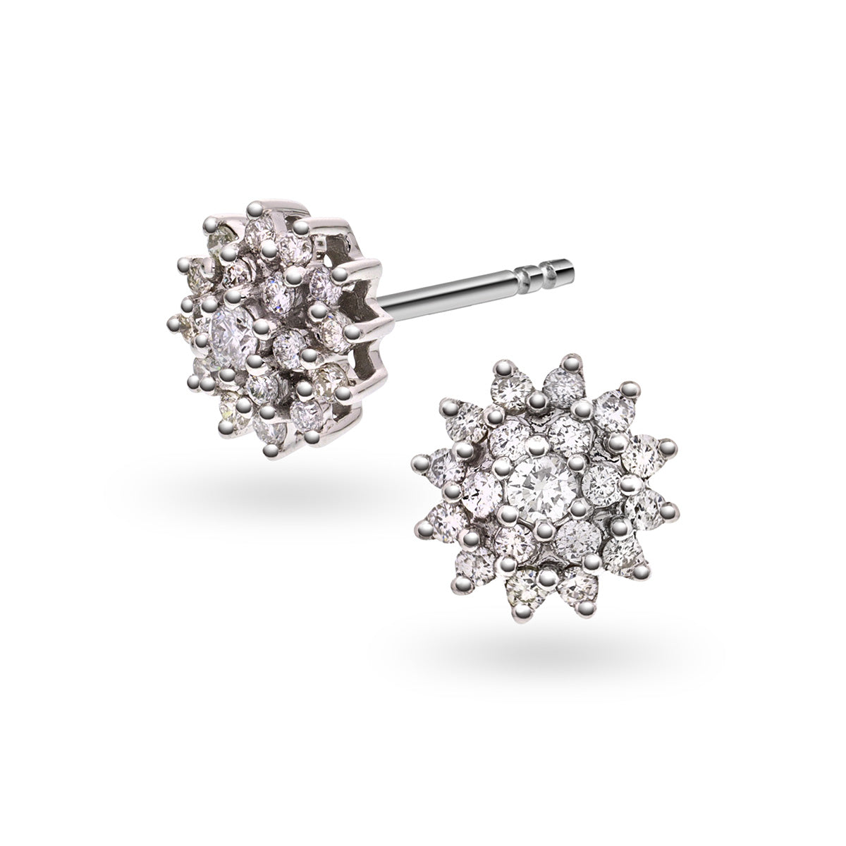 Diamantørepynt i rosett, gult/hvitt gull 0,30ct tw/si
