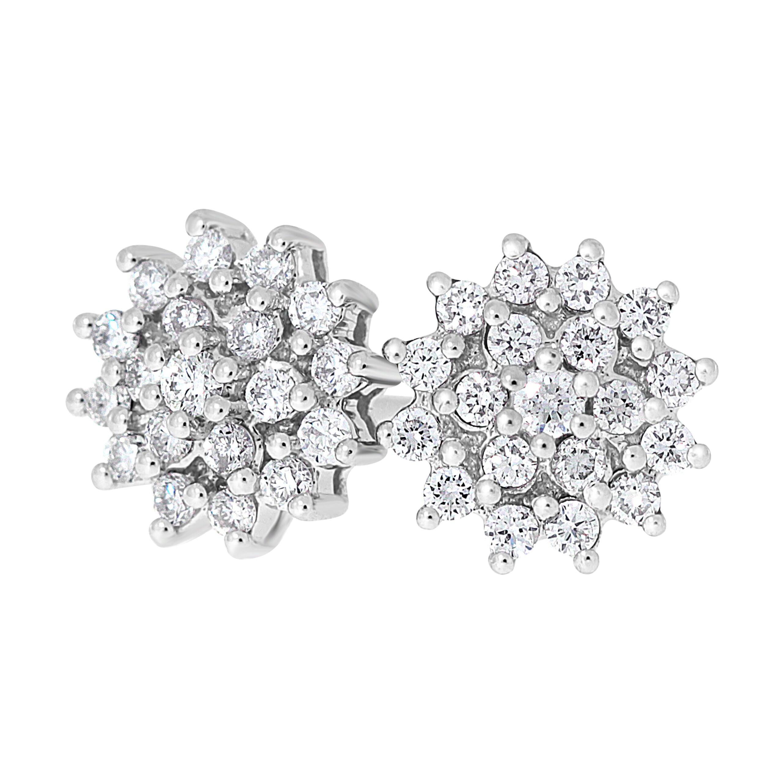 Diamant øredobber Rosett i gult gull, 0.50CT TWSI - Diamanthuset