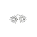 Diamantøredobber med hjerte i hvitt gull, 0,10ct TWSI - Diamanthuset