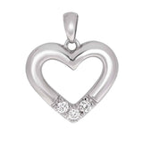 Allianse halssmykke med hjerte i hvitt gull, 0,03ct-0.25ct TWSI
