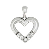 Allianse halssmykke med hjerte i hvitt gull, 0,03ct-0.25ct TWSI