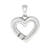 Allianse halssmykke med hjerte i hvitt gull, 0,03ct-0.25ct TWSI