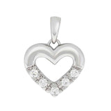 Allianse halssmykke med hjerte i hvitt gull, 0,03ct-0.25ct TWSI