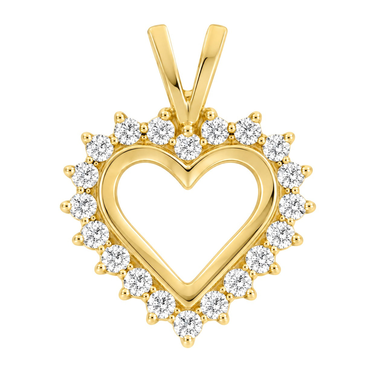 Hjerte halsmykke i gult gull, 0,25 ct TW/SI – Diamanthuset