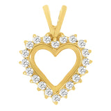 Hjerte halsmykke i gult gull, 0.25ct TW/SI