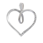 Diamant halssmykke med hjerte i hvitt gull, 0.08CT TWSI - Diamanthuset